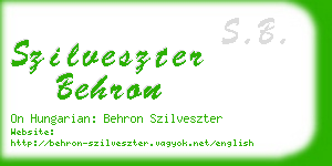 szilveszter behron business card